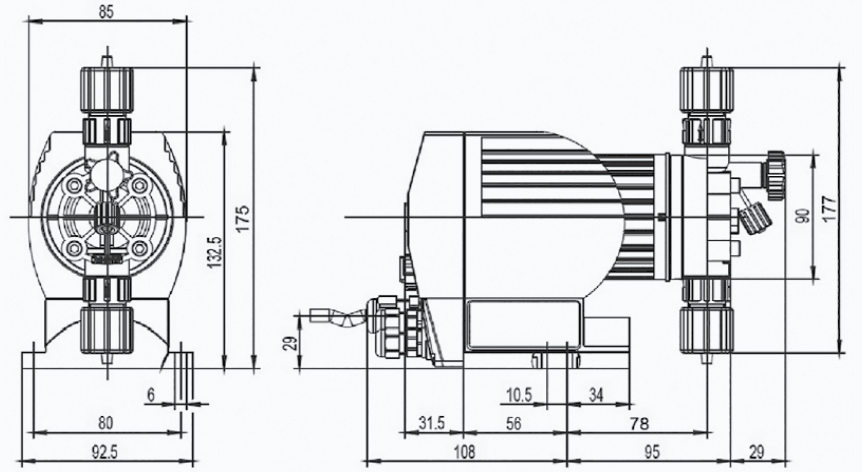 Соленоидный дозирующий насос ProMinent Concept Plus B, размеры - ТД ЭКТИС